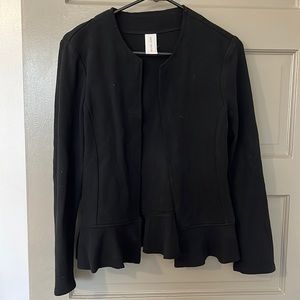 Anthropologie Black Knit Blazer Jacket Ruffle Small S Guest Editor